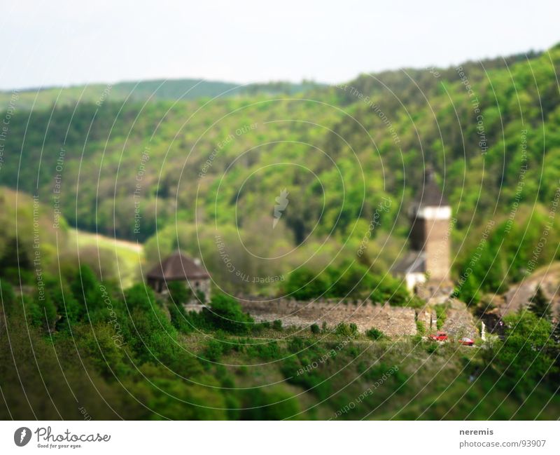 mini lock hardegg Federal State of Lower Austria Green Forest House (Residential Structure) Juicy Miniature Historic Street Castle miniaturization Tilt-Shift