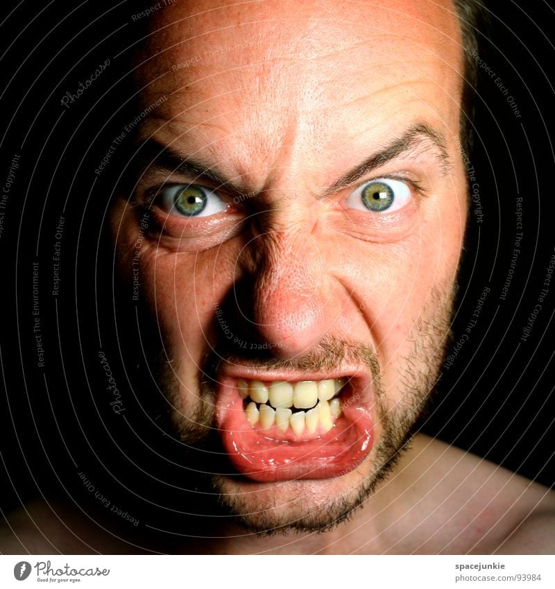 freakish Aggravation Evil Aggression Freak Portrait photograph Anger Redneck Unfair Beast Heartless Tough guy Face Fear Panic reckless person irascible person