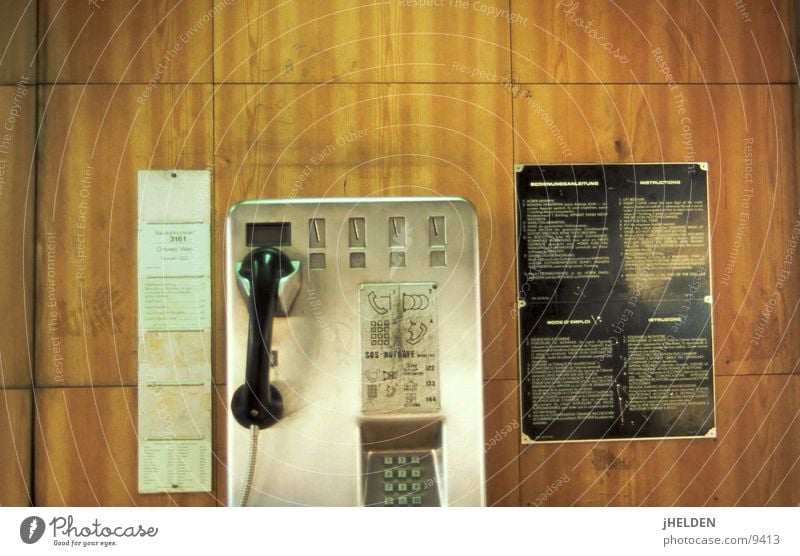 telephone #01 Telephone Payphone Open Wood Wood flour Vienna Austria Brown Old-school Emotion design Telecommunications pay talk call public lotec hitec