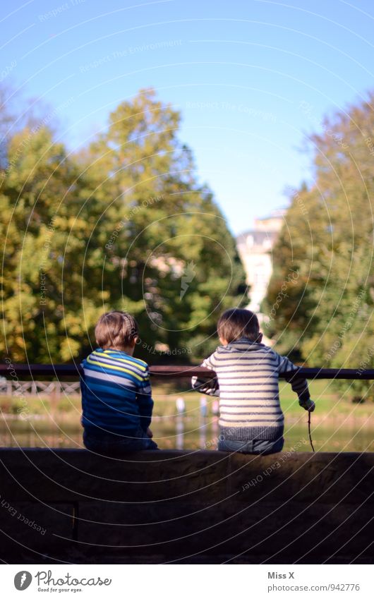 Two at the pond Leisure and hobbies Playing Fishing (Angle) Vacation & Travel Trip Adventure Human being Masculine Child Boy (child) Brother Family & Relations