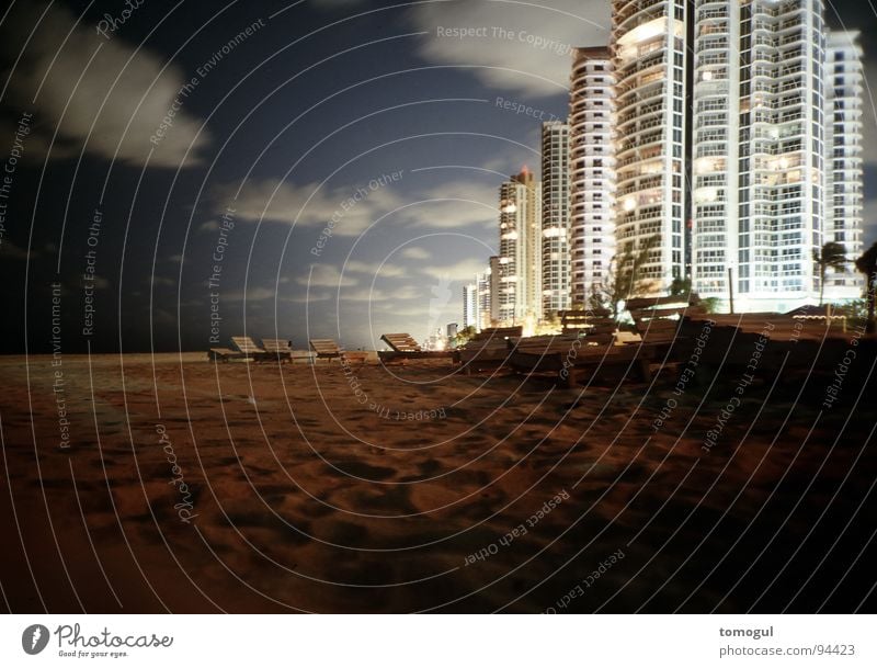 Miami Beach Vacation & Travel Dusk Florida Deckchair High-rise Long exposure House (Residential Structure) Coast Modern Living or residing