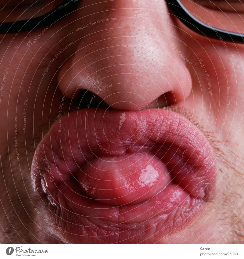 Big shit Sulk Lips Smacker Pug nose Facial hair Grimace Face Oral Mouth Nose Designer stubble Funny Brash Distorted Tongue