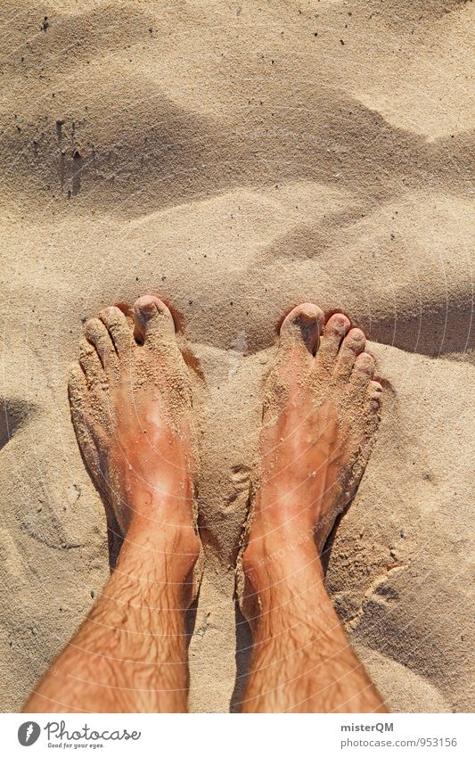 Two sand. Art Esthetic Contentment Loneliness Boredom Symmetry Sand Sandy beach Beach dune Dune Summer vacation Summery Walk on the beach Grain of sand Feet