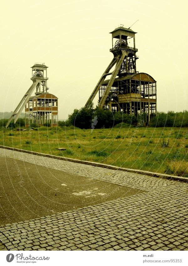 Maasmechelen Colliery Mine Spontaneous Fog Symmetry Industry Tower old-new