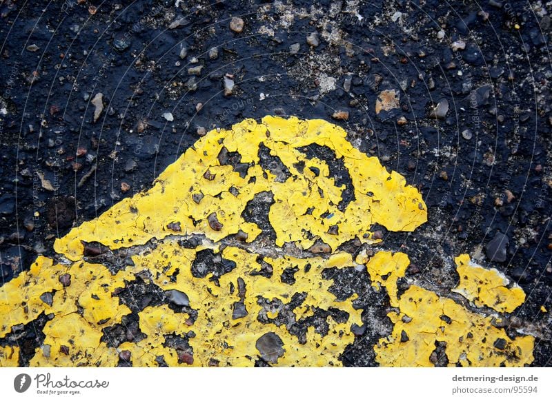 yellow street corner* Asphalt Precuation Concrete Tar Yellow Transport Black Stripe Diagonal Background picture Painted Graphic Style Near Trashy Broken Dirty