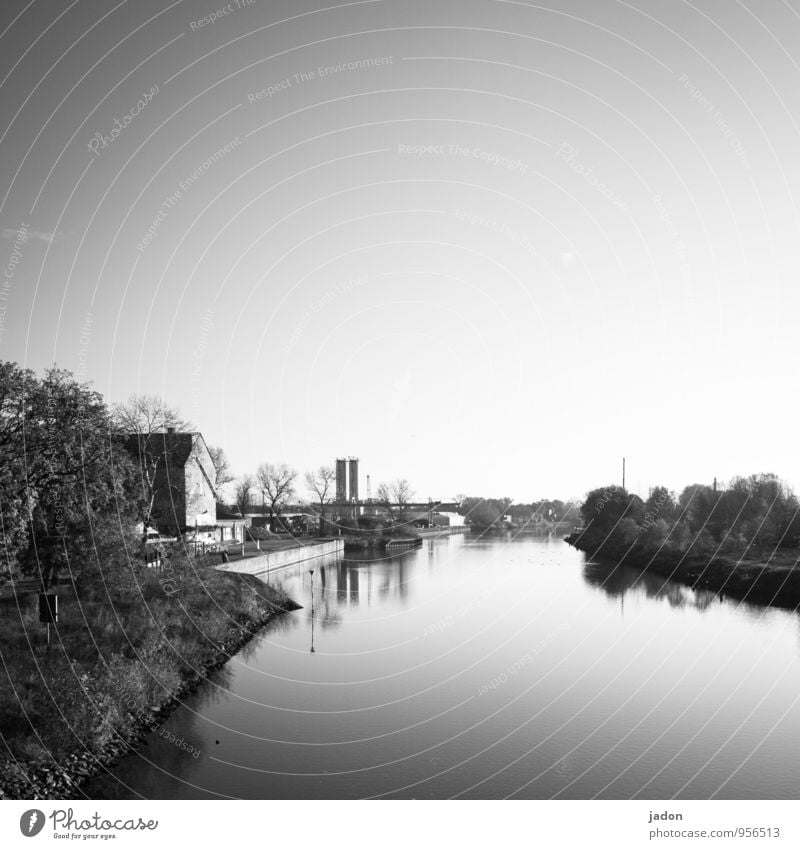 silent flow. Harmonious Calm Adventure Nature Landscape Water Sky River bank Havel Lanes & trails Glittering Maritime Positive Serene Contentment Horizon Idyll