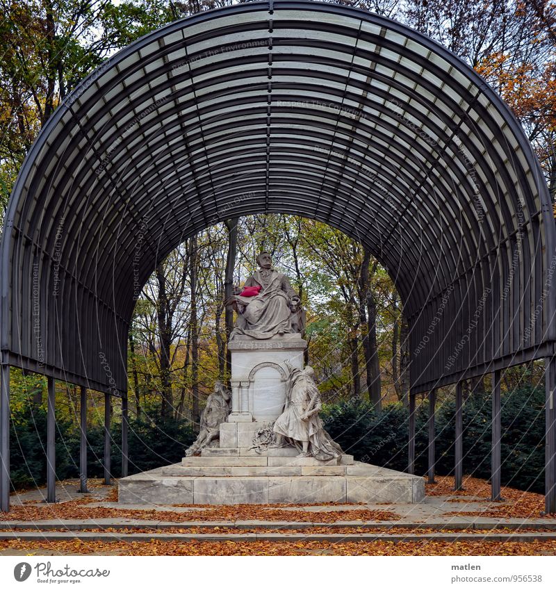 R.Wagner's pillow Art Sculpture Plant Sky Clouds Autumn Weather Beautiful weather Tree Park Capital city Deserted Stairs Landmark Wait Blue Brown Multicoloured