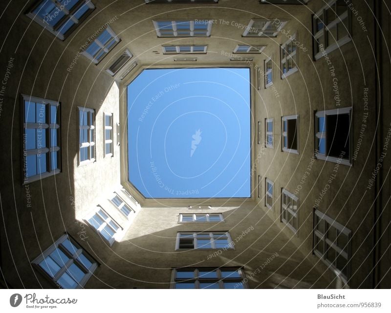 Sky View - Vienna 1 Capital city Old town Deserted House (Residential Structure) Blue Brown Equal Interior courtyard Colour photo Exterior shot