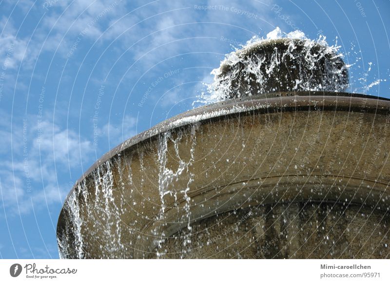 splash waterfalls Well Clouds White Small Luxury Contentment Art Exterior shot Landmark Monument Bright Stone Water frothy Sky Blue Clarity Far-off places Free