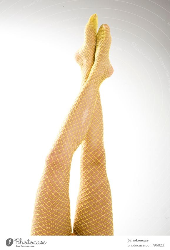 Beautiful legs Yellow Fishnet tights Calf Toes Joy Legs Feet Net Elegant Skin Thigh Barefoot