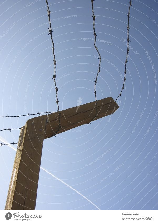 state of emergency Barbed wire Barricade Fence Barrier Captured Historic Storage Sky