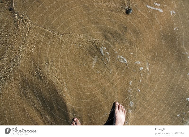 refreshingly Beach Wet Refreshment Summer Feet Water Sand Reflection