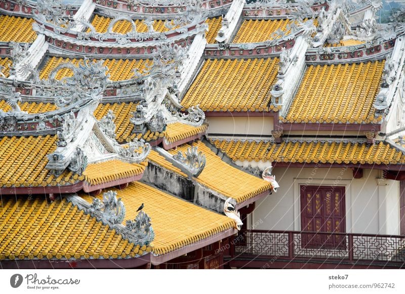 skylight House (Residential Structure) Manmade structures Balcony Roof Cliche Yellow Red White Complex Perspective Vacation & Travel King's palace Ayutthaya