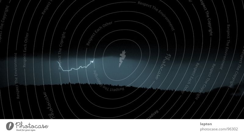 back home Lightning Gale Clouds Flash photo Curved Dark Thunder and lightning Bright Blue Rain