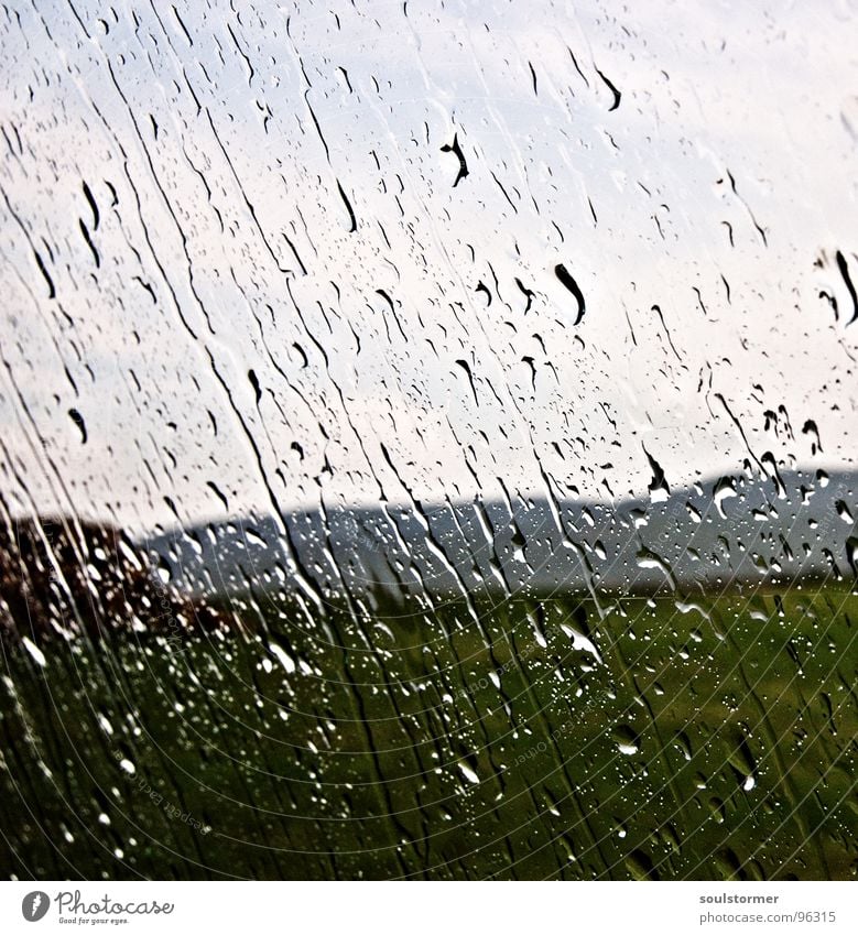 tempest Gale Wet Cold Disgust Meadow Grass Window Rain Clouds Raincloud Flow Narrow Bad weather Thunder and lightning Water Drops of water Mountain Car