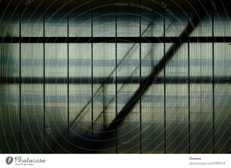 Show me the way down... Window Wall (building) Vignetting Vertical Horizontal Diagonal Steel Staircase (Hallway) Construction Industry Stairs Glass Shadow