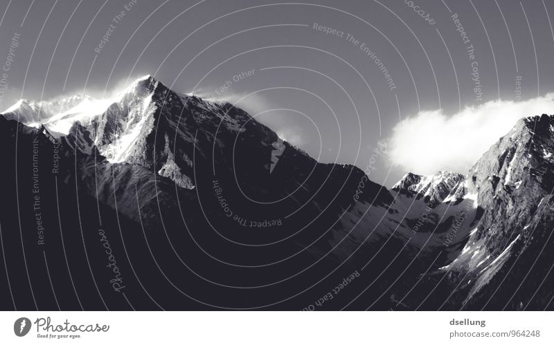 Excursion to Grey VI Environment Nature Landscape Sky Clouds Spring Summer Weather Beautiful weather Rock Alps Mountain Peak Snowcapped peak Dark Sharp-edged