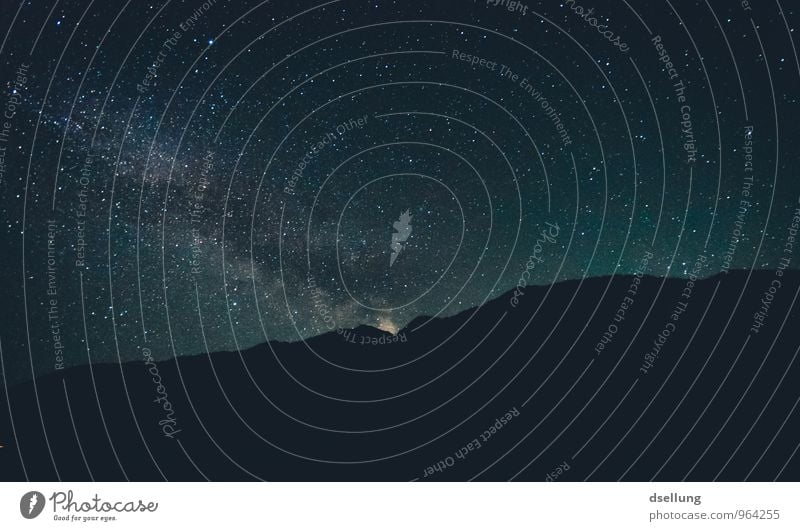 Mother Milky Way Nature Elements Sky Cloudless sky Night sky Stars Horizon Beautiful weather Hill Rock Alps Mountain Fantastic Gigantic Large Infinity Above