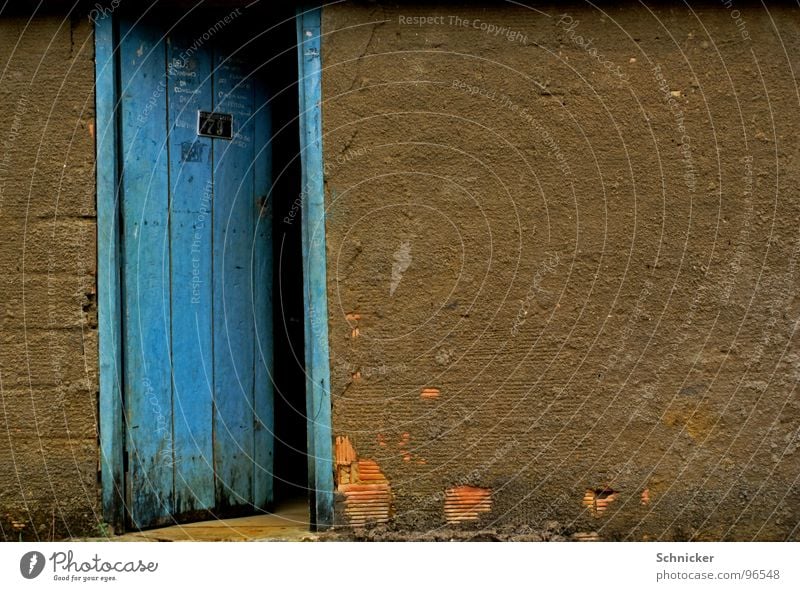 mysterious door Mysterious Multicoloured Dark Brazil Door Blue Gate Column Salvador de Bahia open door Wall (building) secret color Front door