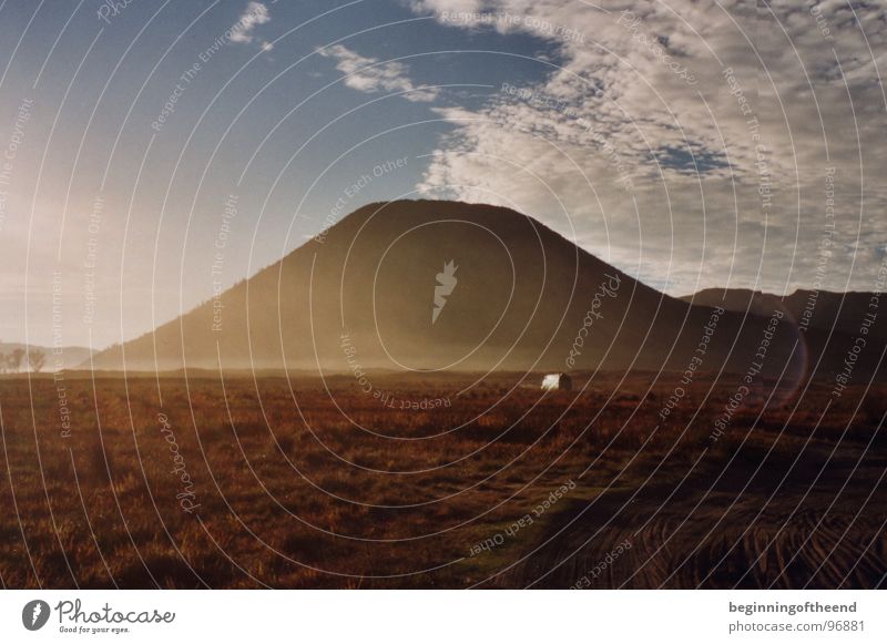 Volcano Bromo Vulcano Indonesia Sunrise Clouds Loneliness Mountain dusky Sand Desert