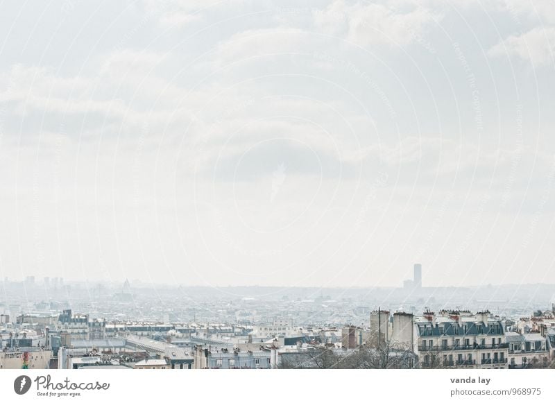 Paris Sky Montmartre France Town Capital city Downtown Old town House (Residential Structure) High-rise Infinity Colour photo Exterior shot Deserted