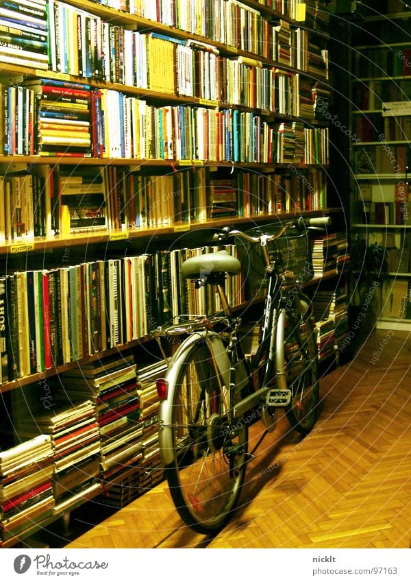 lost bike.. Book Store premises Bicycle Night Slovenia Ljubljana Loneliness Reading Things Vehicle Furniture Transport Evening