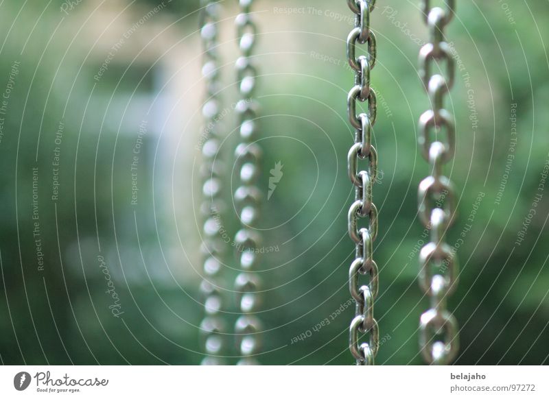 chains Calm Playground Cold Moody Boredom Swing Chain link Hard Iron metal chains Connection Colour photo Exterior shot Blur