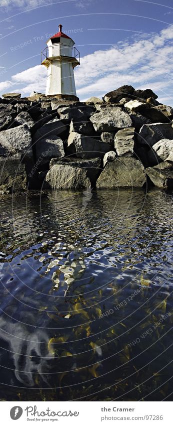 beacons Beacon Lighthouse Ocean Algae Norway Reflection Coast Navigation Harbour Water Stone Sky