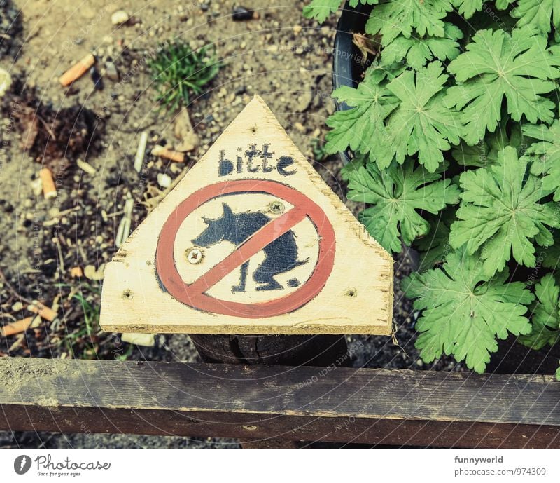 please. Wood Sign Signs and labeling Signage Warning sign Animal tracks Funny dog's loo Defecate Kreuzberg Neukölln Dog Pictogram Humor Colour photo