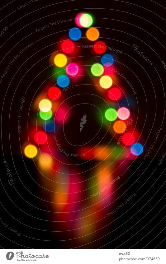 Abstract background Christmas lights Decoration Background picture Shallow depth of field Christmas tree celebration Multicoloured Reflection Blur Magic Light