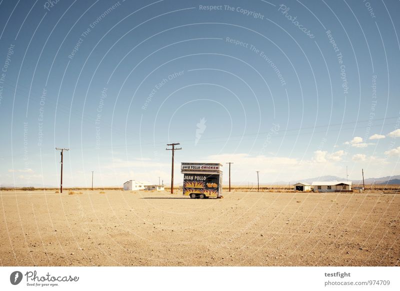 closed Environment Nature Landscape Sun Summer Beautiful weather Desert Traffic infrastructure Broken Warmth Trailer Far-off places Expressionless Route 66