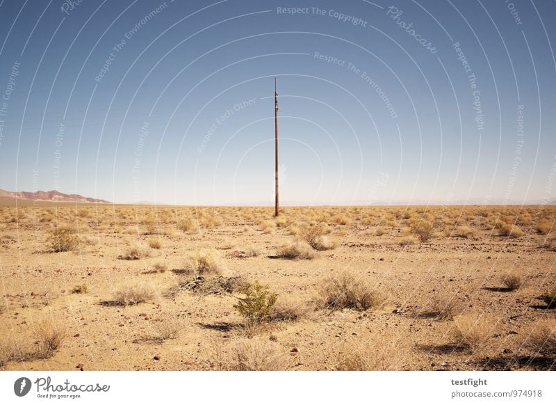 the lonesome crowded west Environment Nature Landscape Plant Sand Desert Death valley Nationalpark Hot Bright Warmth Electricity pylon Sparse