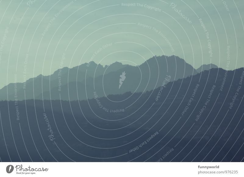 foggy mountains Fog Mountain Gigantic Wisdom Hope Loneliness Mysterious Far-off places Subdued colour Exterior shot Deserted Copy Space top Copy Space bottom