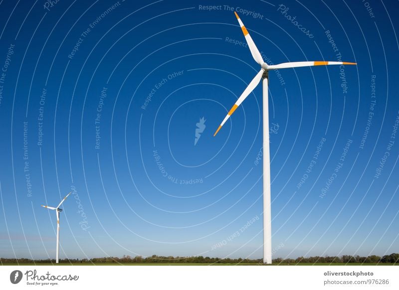 windmills Sun Technology Wind energy plant Environment Nature Landscape Sign Rotate Tall Sustainability Blue Green Red White Responsibility Innovative