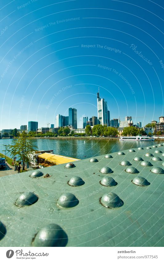 Frankfurt am Main Bank building Financial institution Business Facade Glas facade Town House (Residential Structure) High-rise Perspective Skyline Steep