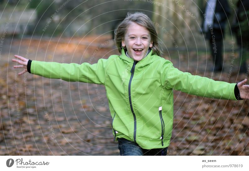 Embracing the world Boy (child) Family & Relations Friendship Infancy Life Arm 1 Human being 3 - 8 years Child 8 - 13 years Autumn Forest Walking Embrace