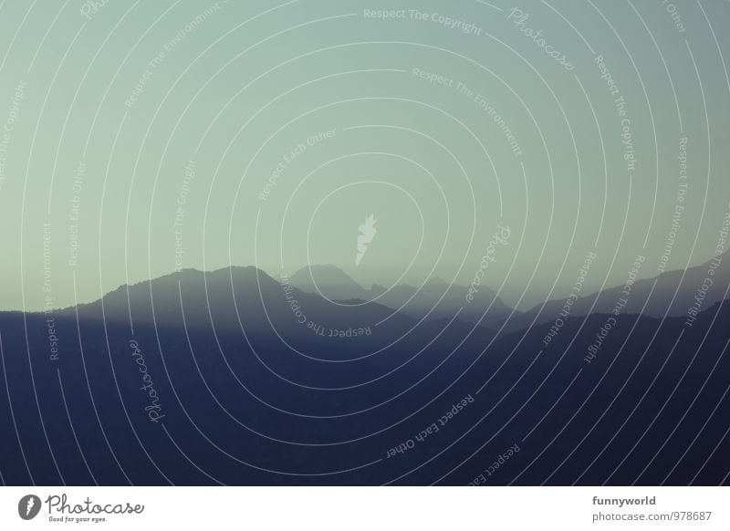 Somewhere out there... Beautiful weather Fog Alps Mountain Loneliness Haze Far-off places Wanderlust Vacation & Travel Freedom Moody Longing Blue sky