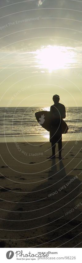 the surfer Beach Ocean California Sports Playing Freedom Evening Water silouette Surfing