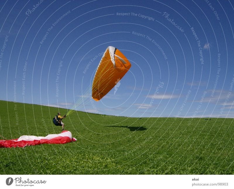 ground handling Paragliding Paraglider Play of colours Sky blue Romance Sunlight Sunbeam Sunset Departure Homey Bronze Emotions Puppy love Orange