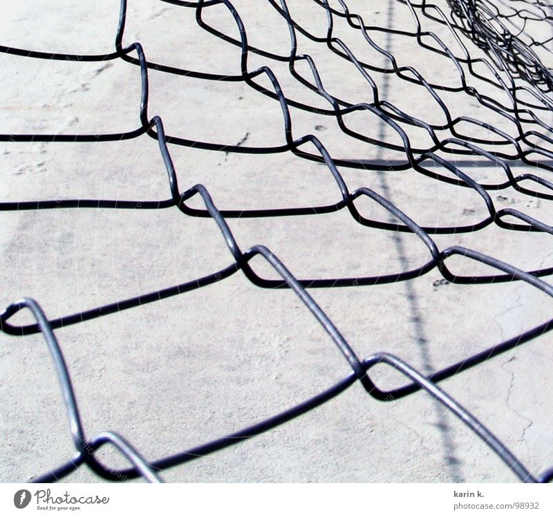 wire mesh fence Wire netting fence Fence White Black Wall (barrier) Pattern Loop Gray Iron Craft (trade) Net Metal Black & white photo