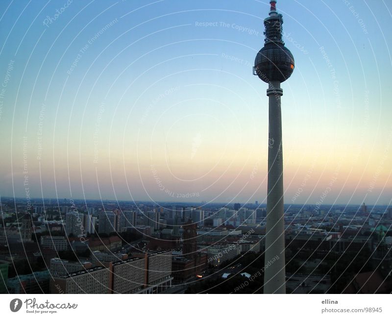 Berlin, you're so wonderful. Colour photo Exterior shot Deserted Copy Space left Copy Space top Neutral Background Evening Twilight Light