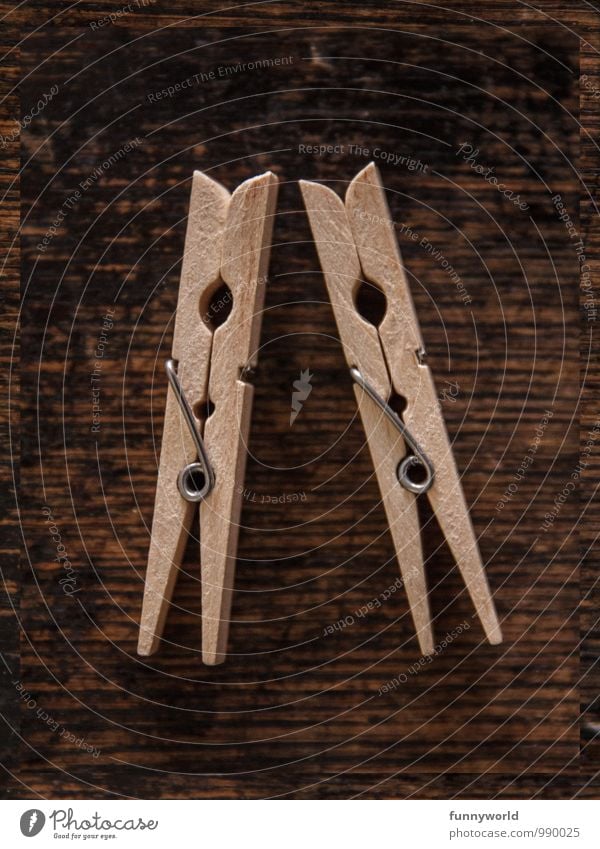 love of staples Clothes peg Wood Metal Brown Valentine's Day Love Housekeeping Laundry Hang up Together Housewife Female labor Household Wood grain