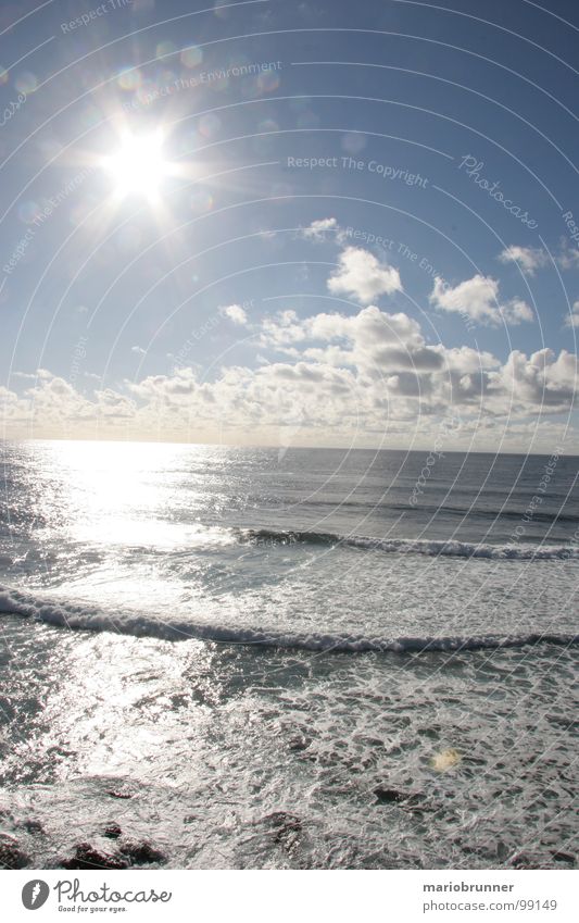 sun and more - 01 Ocean Fuerteventura Canaries Waves Summer Vacation & Travel Sunbeam Surf Beach Foam Celestial bodies and the universe Water