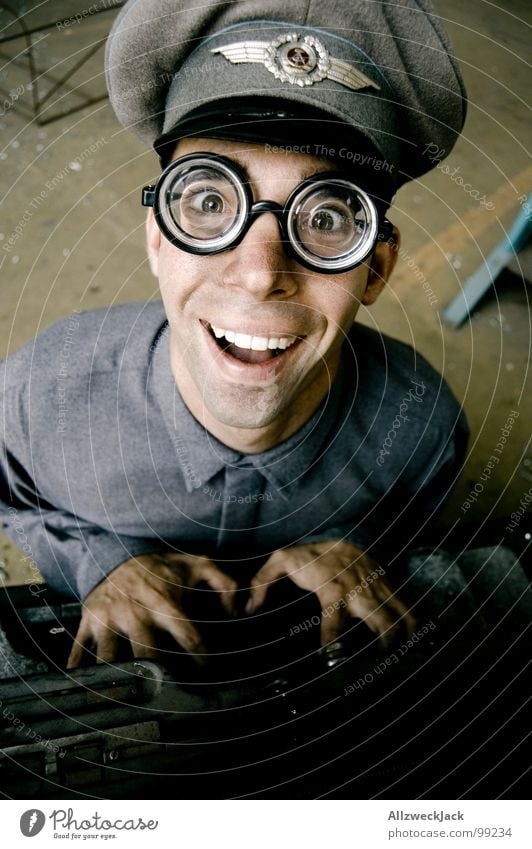 Charles - TMS Air force Baseball cap Eyeglasses Clerk Typewriter Typing Soldier Stupid Carneval glasses Doofus Freak Happiness Friendliness Congenial Office Man