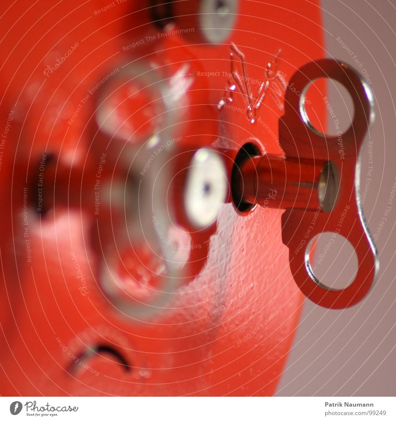 interlocking Clock Red Railroad system Wheel Metal Alarm clock Depth of field Macro (Extreme close-up) Close-up Adjustment Detail Location Time