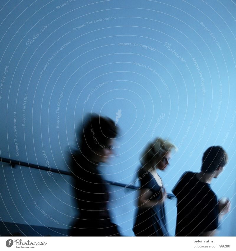 stair ghosts 3 Gray Mystic Black Ghosts & Spectres  Group Stairs Human being Handrail Blue Blur