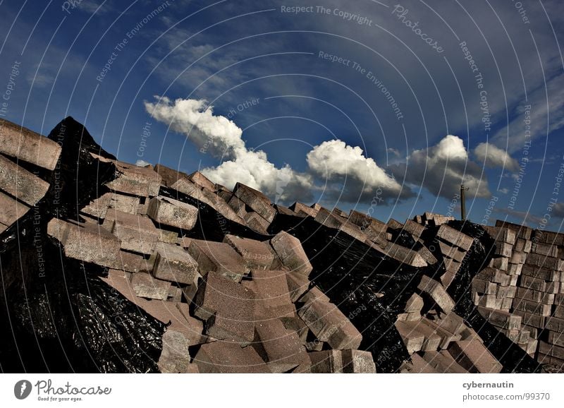 cheerful to funny Clouds Storm Gale Passion Construction site Covers (Construction) Electricity pylon Chaos Force of nature Work and employment Sky Weather