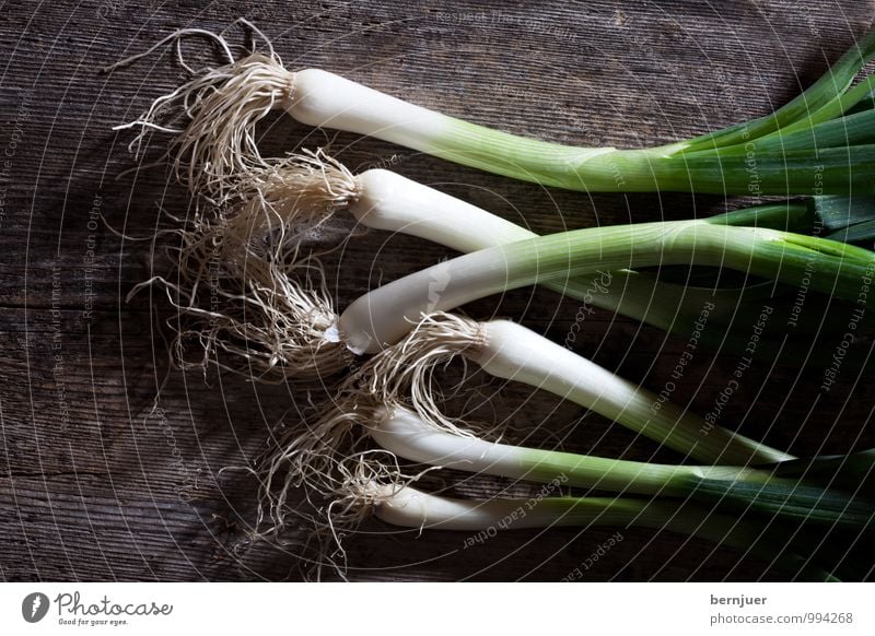 spring onion Food Vegetable Cheap Good Early onion Raw Wooden board Rustic 6 Onion leek Leek vegetable Deserted Fresh Ingredients victuality White Green Brown