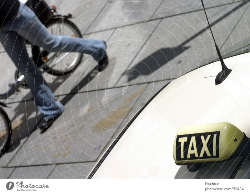 taxi or on foot? Taxi Bicycle To go for a walk Sidewalk Taxidriver Town In transit Mobility Shopping district Pedestrian Pedestrian precinct Cycle path