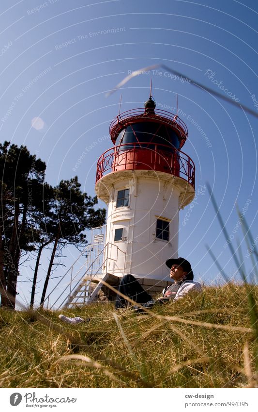 1200th - Chilling in front of the lighthouse in Gellen Lighthouse Illuminate Beacon Beach duene Ocean Clouds coast Sky Exterior shot Colour photo Landscape